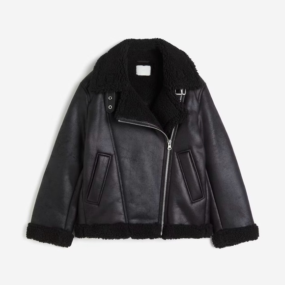 H&M Jackets & Blazers - H&M Oversized Teddy-Fleece-Lined Jacket